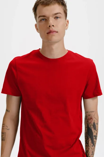 Ekologisk bomullst-shirt herr, röd