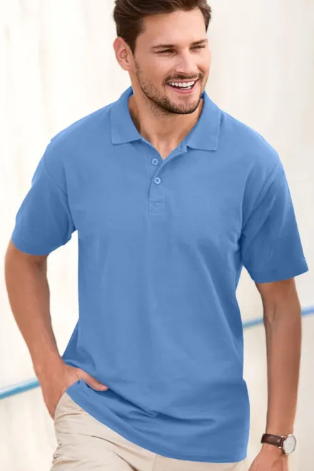 Elegant poloshirt voor heren, hemelsblauw