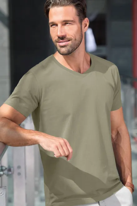 Eng anliegendes Herren-T-Shirt, helles Khaki