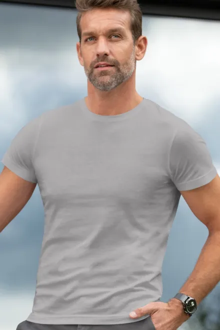 Exklusives Herren-T-Shirt, Silber grau