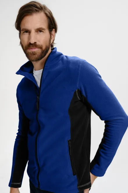 Fleece-Kontrastjacke für Herren, königsblau