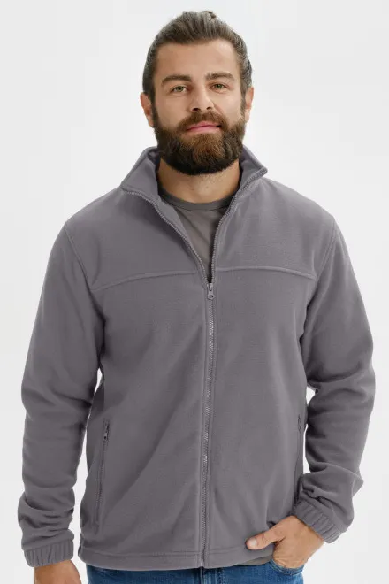 Fleecejacke für Herren, stahlgrau