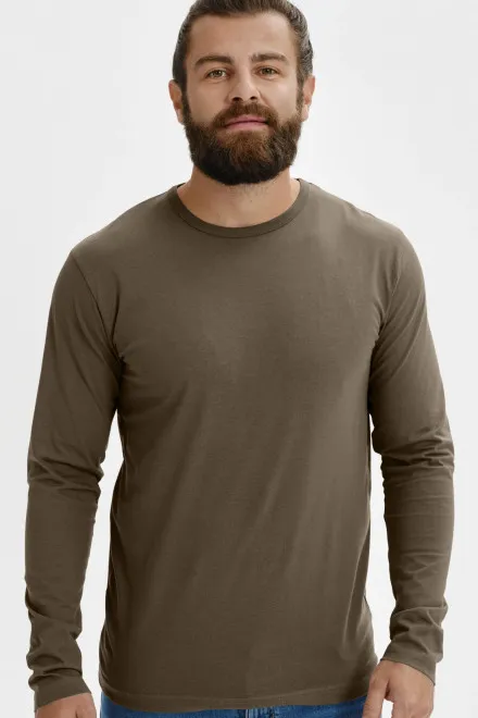 Heren T-shirt met lange mouwen, army