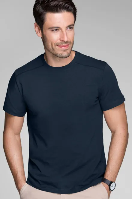 Heren T-shirt versierd, ombre blauw