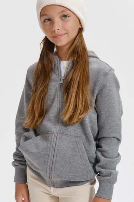 Kindersweatshirt met capuchon, donkergrijs marmer