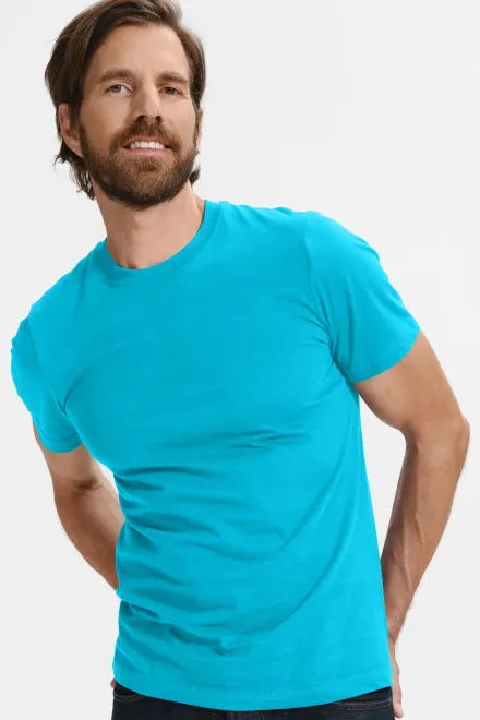 Klassiek T-shirt voor heren, turkoois