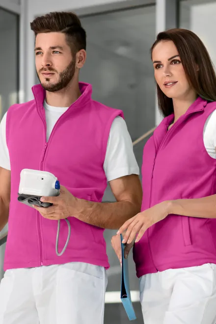 Klassische Fleeceweste, fuchsia red