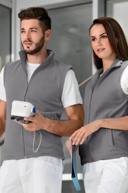 Klassische Fleeceweste, stahlgrau