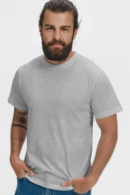 Klassisk T-shirt, ljusgrå marmor