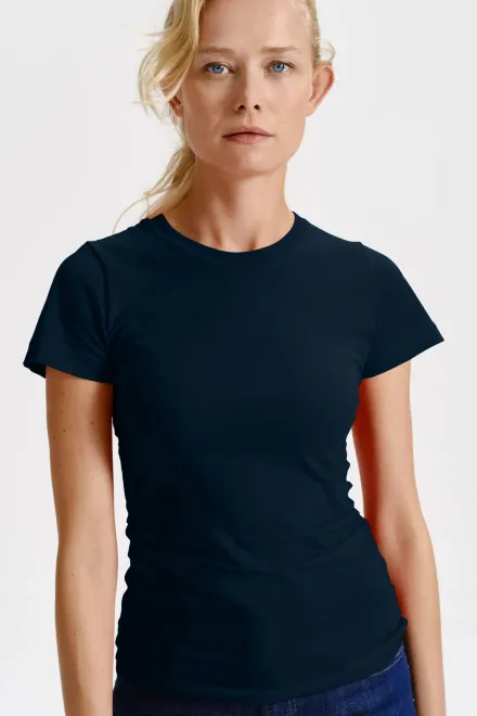 Klassisk T-shirt til damer, mørkeblå