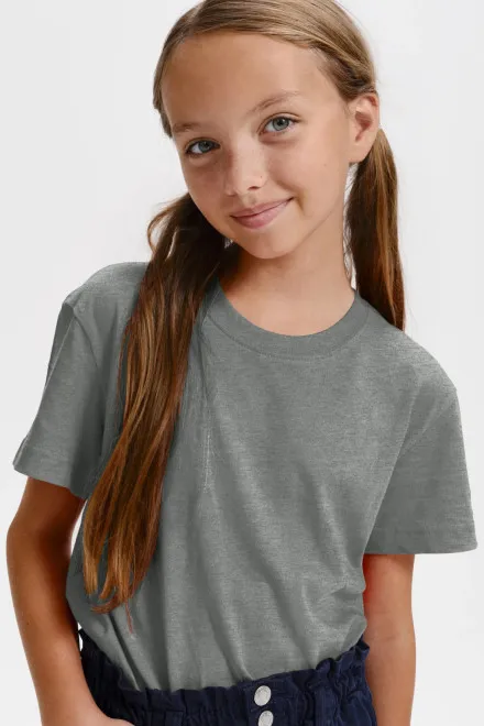 Leichtes Kinder T-Shirt, dunkelgrauer Marmor