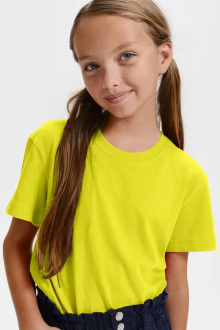 Lichtgewicht T-shirt voor kinderen, citroen geel