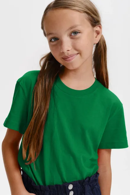 Lichtgewicht T-shirt voor kinderen, gras groen