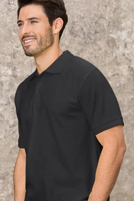 Los poloshirt voor heren, ebbenhout grijs
