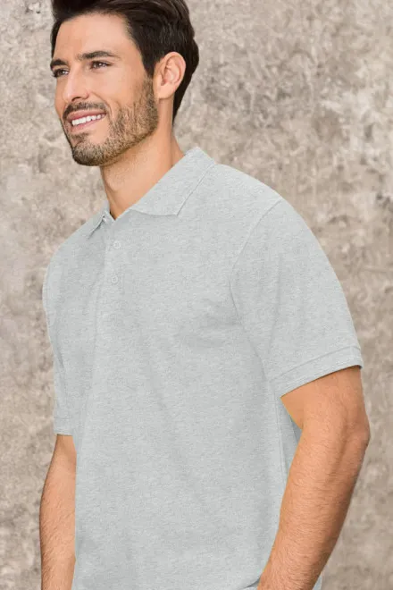 Loses Poloshirt der Männer, hellgrauer Marmor