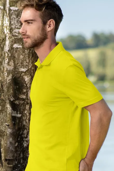 Mænds enkle poloshirt, citrongul