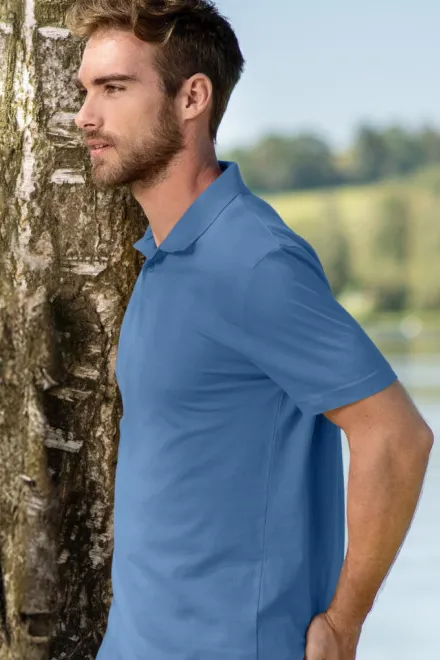 Mænds enkle poloshirt, himmelblå