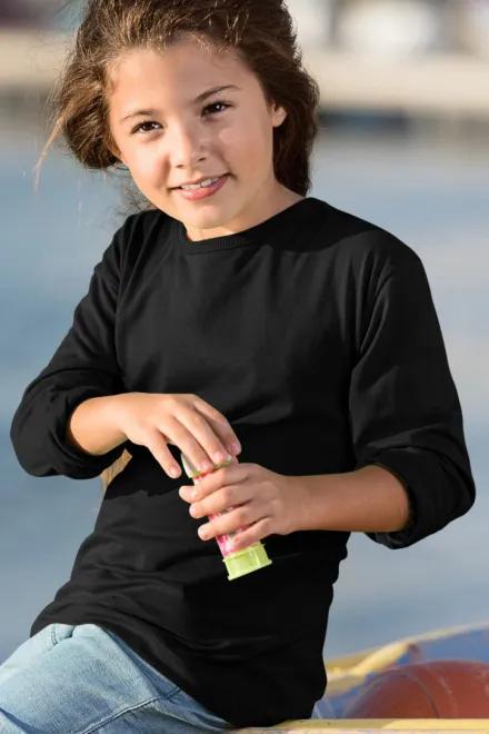 Maglietta a maniche lunghe per bambini, nero