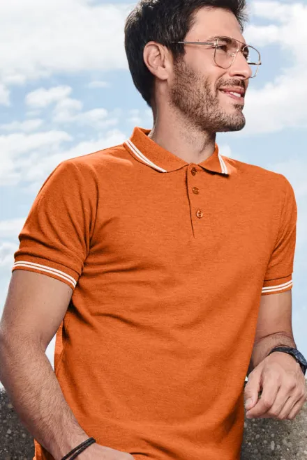 Meeste kontrastne polosärk, oranž