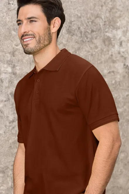 Męska luźna koszulka polo, czekolada