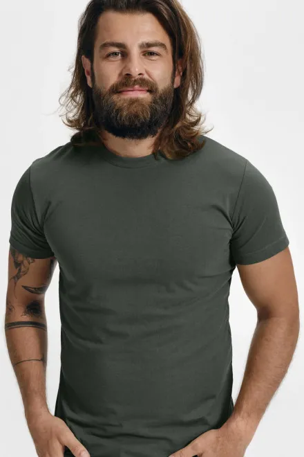 Modieus T-shirt voor heren, donkere leisteen