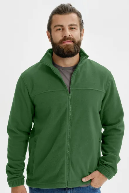 Pánska fleecová bunda, láhvovězelená