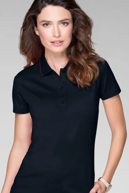 Polo mercerisé élégant pour femme, bleu foncé