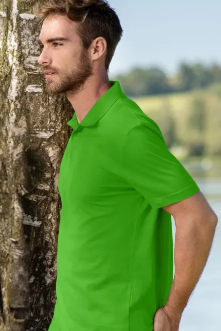 Polo simple para hombre, manzana verde