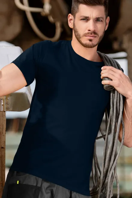 Robustes Herren T-Shirt schwerer, dunkelblau