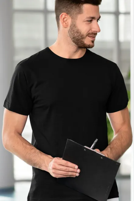 Slitstark herr-T-shirt, svart