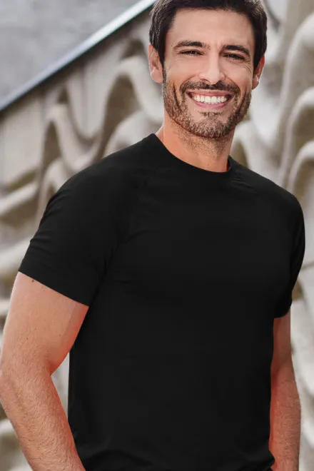 Sport-T-shirt voor heren, zwart