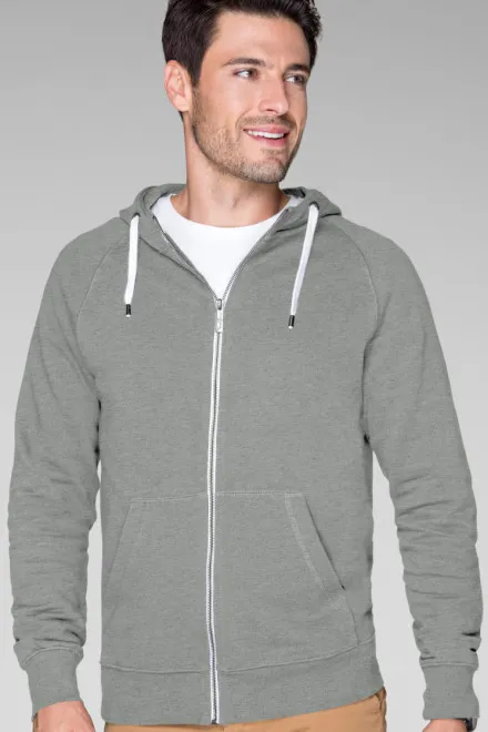 Sudadera de hombre con capucha en contraste, mármol gris oscuro
