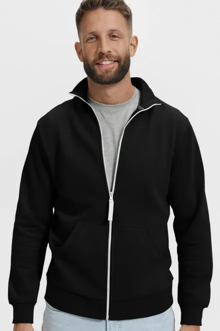 Sudadera de hombre sencilla sin capucha, negro