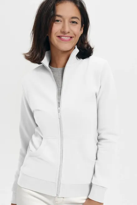 Sudadera de mujer sin capucha, blanco