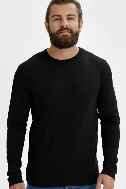 T-shirt à manches longues pour hommes, noir