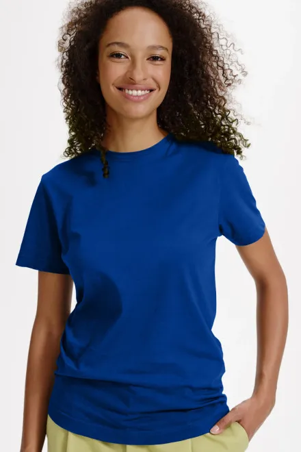 T-shirt damski z bawełny organicznej, królewski niebieski