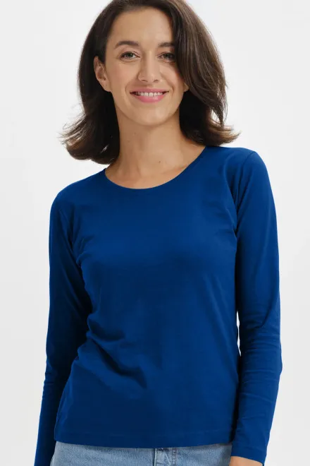 T-shirt femme à manches longues, bleu royal
