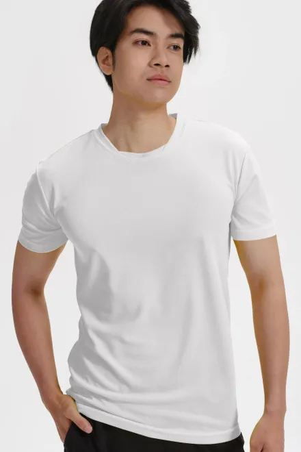 T-shirt met asymmetrische halslijn, witte