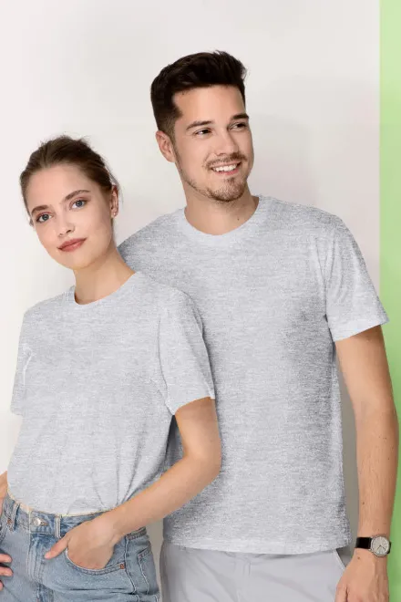T-Shirt mit höherem Gewicht, hellgrauer Marmor