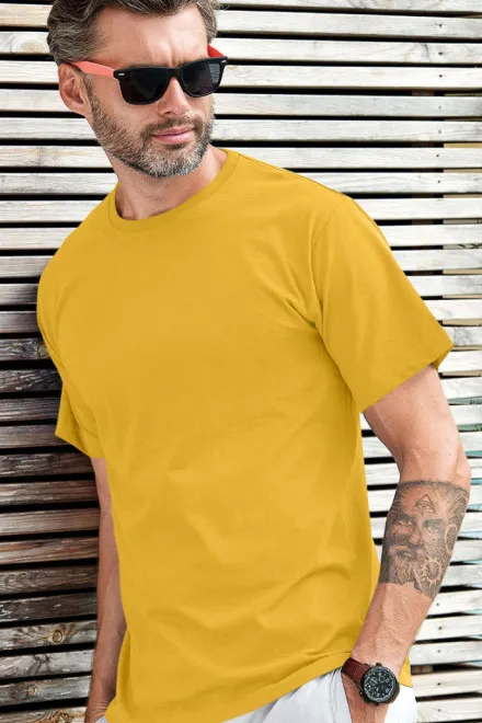 T-Shirt mit kurzen Ärmeln, gelb