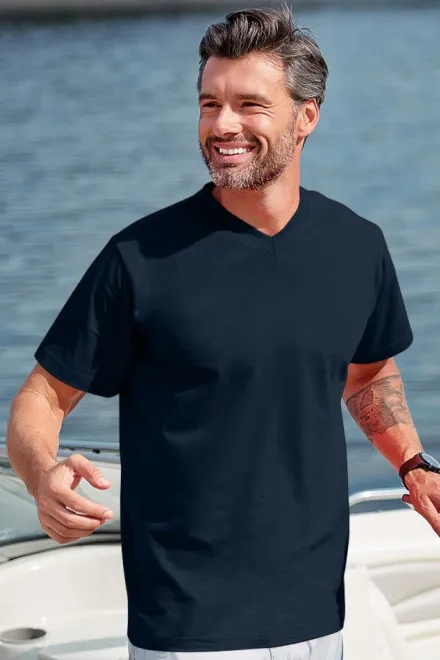 T-Shirt mit kurzen Ärmeln, mittleres Gewicht, dunkelblau