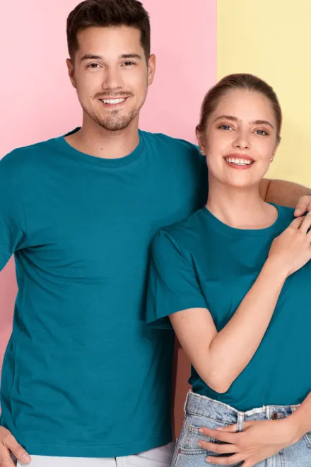 T-Shirt mit kurzen Ärmeln, petrol blue