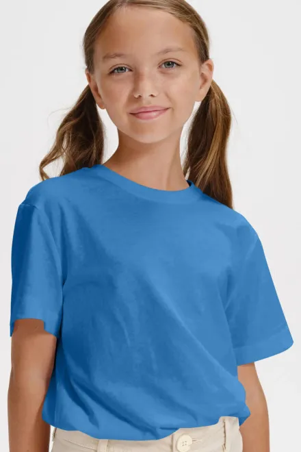 T-shirt simple pour enfants, bleu clair
