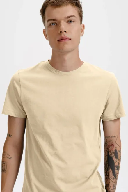 T-shirt van biologisch katoen voor heren, amandel