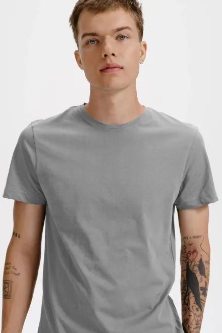 T-shirt van biologisch katoen voor heren, licht zilver