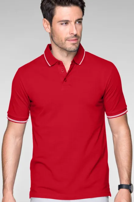 Tricou bărbătesc cu detalii contrastante, formula red
