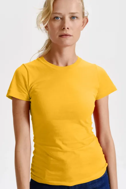 Tricou clasic pentru femei, galben