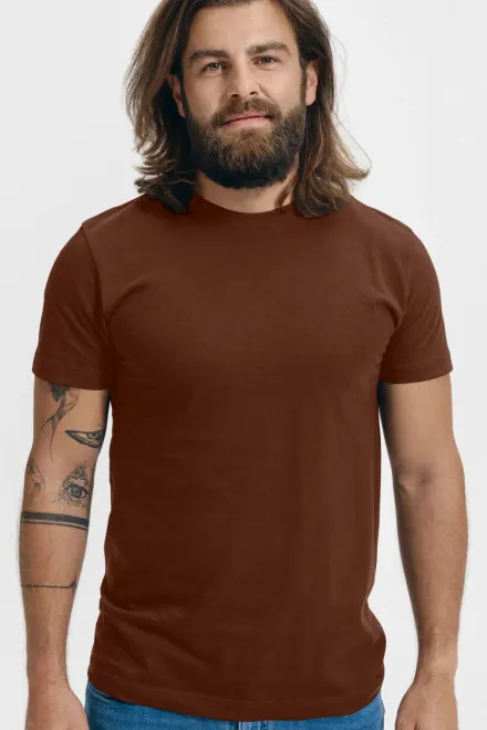 Uniseks T-shirt met een hoger gewicht, chocolade