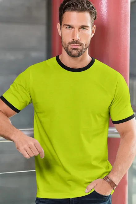 Unisex kontrast T-Shirt, lindgrün