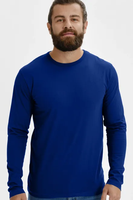 Vyriški marškinėliai ilgomis rankovėmis, karališkai mėlyna